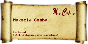 Makszim Csaba névjegykártya