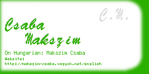 csaba makszim business card